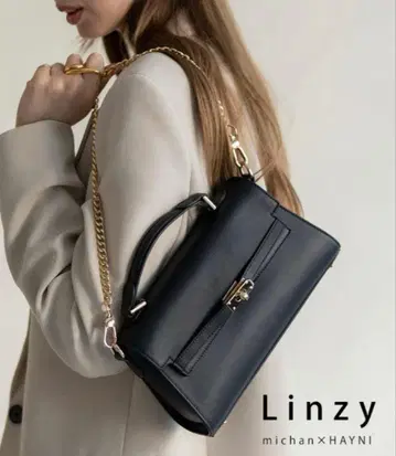 michan x HAYNI 콜라보 천연 가죽 백 블랙