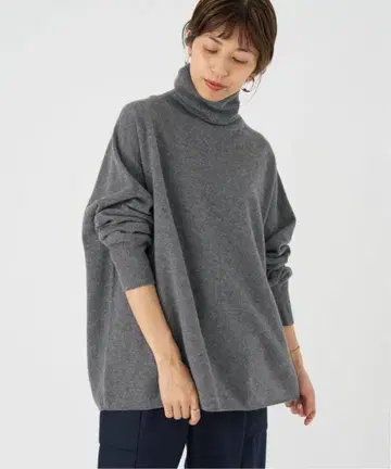 새상품 IENA 이에나 Fine 뉴질랜드 울 하이넥 풀오버 그레이