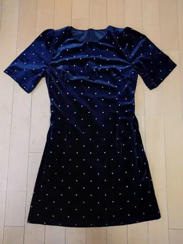 Bibiy 미니 원피스 도트 벨로아