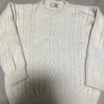 유로 구제 의류 셰틀랜드 울 니트 스웨터 XL 케이블 짜임