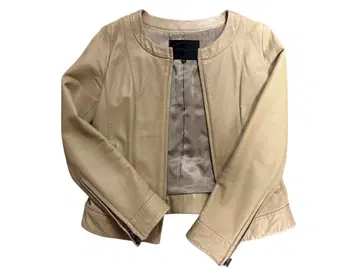 UNTITLED 베이지 가죽 자켓 사이즈 2