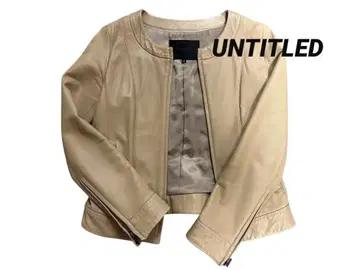 UNTITLED 베이지 가죽 자켓 사이즈 2