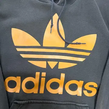 adidas 후드 부착 후드티 짙은 갈색 오렌지