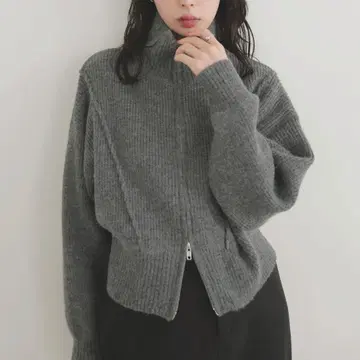 LIAN 알파카 터치 더블 지퍼 풀오버