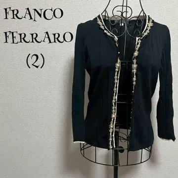 프랑코페라로 (2) 자켓/블랙/노카라/7부 소매/후크 포함