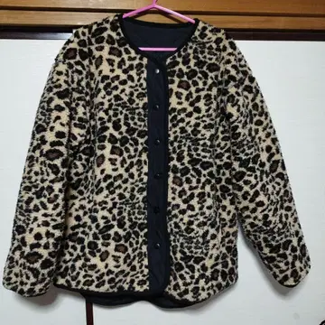 레오파드 무늬 리버서블 자켓