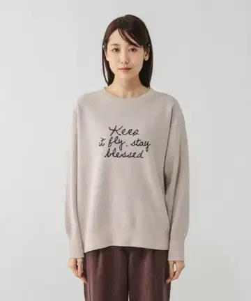 글로벌 워크 몰 니트 모듬 로고 풀오버 라이트 그레이지