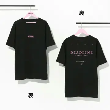 BLACKPINK 티셔츠 M 사이즈 DEADLINE 로고 (BLACK)