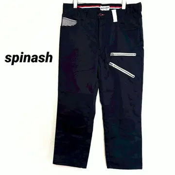 2904M 스피나쉬 캐주얼 팬츠 크롭 기장 하의 면 자수 네이비