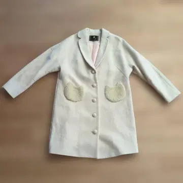 프랑슈리페 블랙 아이보리 롱 코트