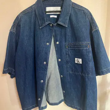 캘빈클라인 반팔 데님 셋업