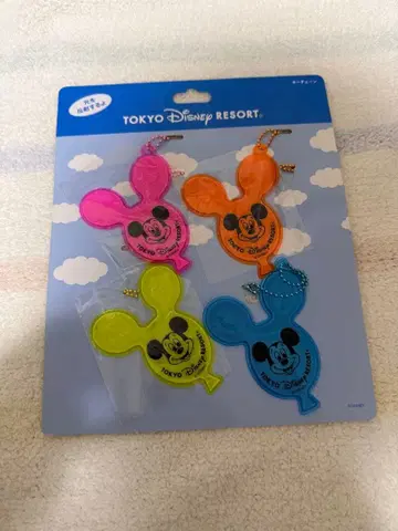도쿄 디즈니 리조트 미키 키링 4개 세트 벌룬 리플렉터