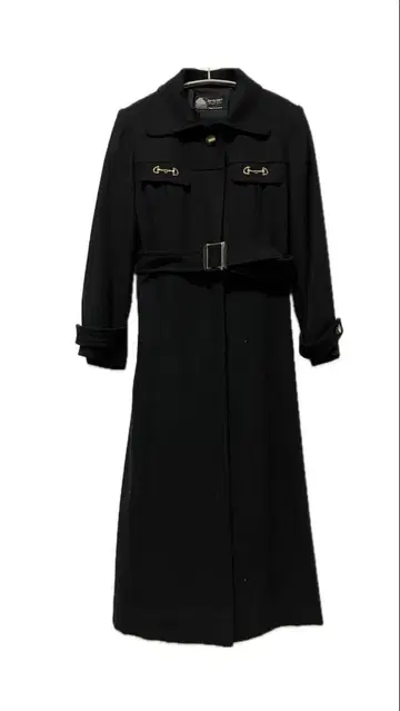 블랙 빈티지 울 100% 코트