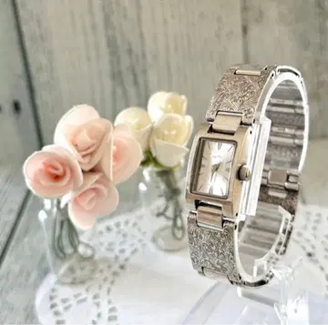 [배터리 교환 완료] agete 아가트 손목시계 실버 스퀘어 앤티크풍