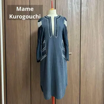 MM17SS-DR079 마메쿠로구치 사이즈 2 긴팔 원피스 네이비