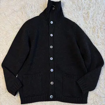 자노네 가디건 스탠드 카라 발스타 쉘 버튼 이탈리아제