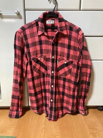 H.R. MARKET 빨검 체크 플란넬 셔츠 사이즈 2