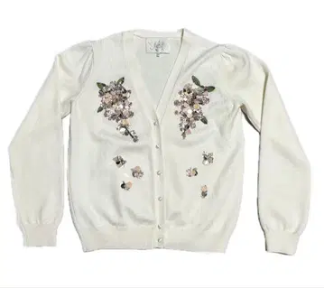 Chesty 꽃 자수 펄 비쥬 가디건