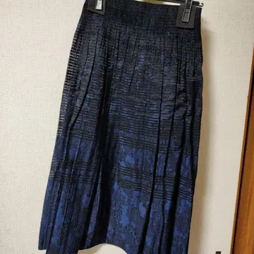 네이비 플리츠 롱 스커트 생활의 지혜 그린샵