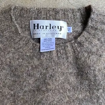 할리 오브 스코틀랜드 샤기 스웨터 브라운 계열 S