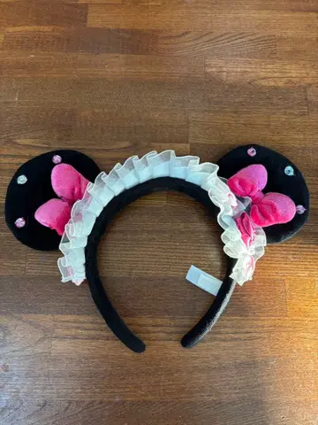 미니 마우스풍 머리띠 블랙 핑크