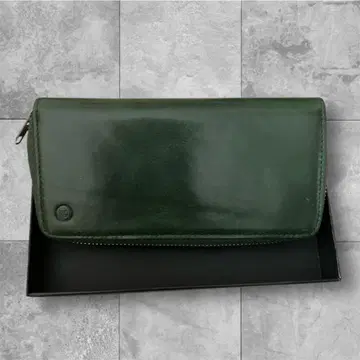 다크 그린 가죽 장지갑 멋진 선물 괄호
