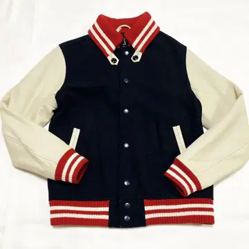 새상품급 BEAMS 빔즈 바시티 자켓 M 네이비 화이트 빨간색