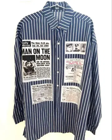 스트라이프 패턴 신문 기사 디자인 셔츠