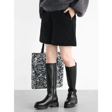 야마다야 새상품 vin 퀼팅 벨로아 하프 팬츠 야마다야