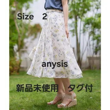 [ anysis ] 퍼지 컬러 플라워 스커트 M 꽃무늬 플레어