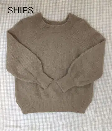 SHIPS 라쿤 혼방 브라운 베이지 스웨터