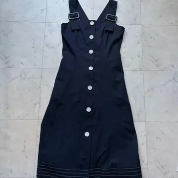 엠즈 그레이시 까멜리아 a라인 오버롤 스커트 블랙 원피스 38