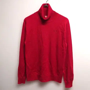 PUMA 터틀넥 니트 스웨터 빨간색 골프 평소 울 혼방