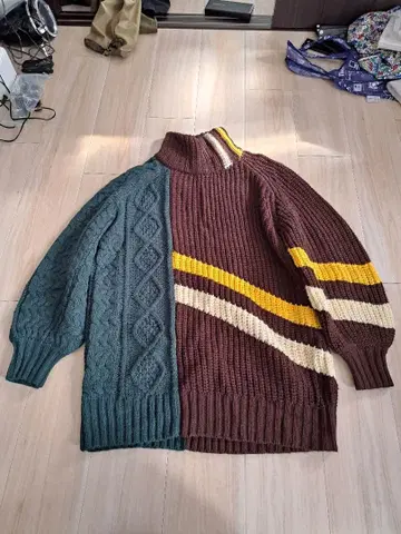 NO ID. BLACK 케이블 짜임 스웨터