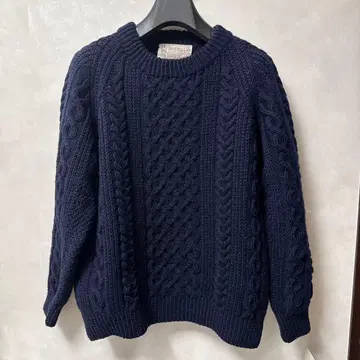 인버아란 1A 스웨터 네이비 브라운 택