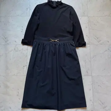 엠즈 그레이시 니트 타프타 원피스 네이비 40 도킹