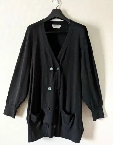 LE PHIL WRAPINKNOT 오버 사이즈 블랙 가디건 더블 버튼