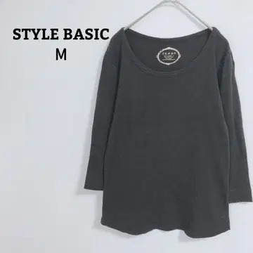 스타일 베이직 티셔츠 7부 소매 면 코튼100 심플 M