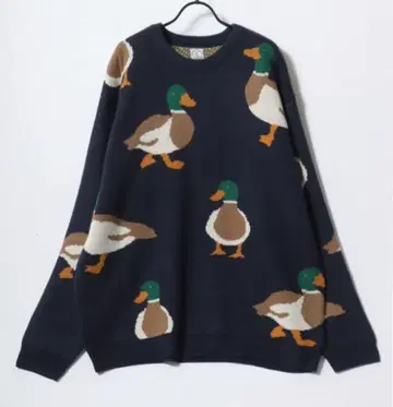 니트 스웨터 오버 사이즈 애니멀 올 패턴 카모