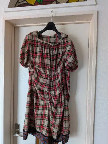 sunaokuwahara 체크 무늬 미니 원피스