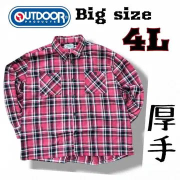 아웃도어 프로덕트 4L 체크 무늬 긴팔 플란넬 셔츠