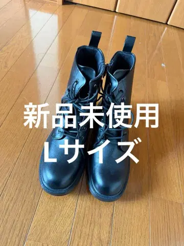 [ GU ] 숏부츠 레이스업 부츠 블랙 L 사이즈