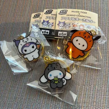 뮤직 타이거 x 산리오 캐릭터즈 아크릴 키링 3개 세트