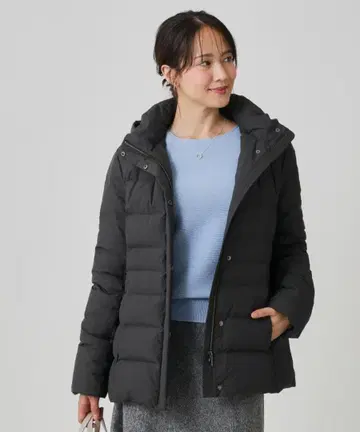 택 포함 새상품 프랑스산 화이트 덕 다운 미들 기장 다운 코트