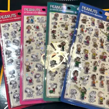 한국 한정판 스누피 모자 꽁지 드롭 씰 4개 세트 4