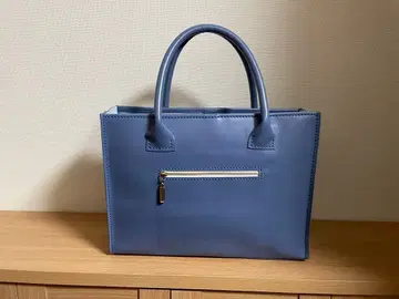 064. 가로형 스퀘어 백 블루 계열 소가죽 핸드메이드