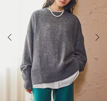 새상품급 니코앤드 알파카 울 MIX 풀오버 니트 그레이 L 사이즈