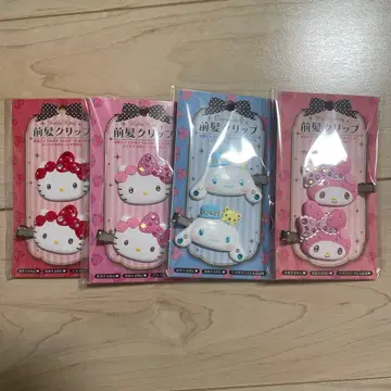 산리오 헬로키티 시나몬 롤 마이멜로디 앞머리 클립 4개 세트