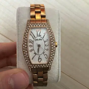 폴리폴리 스톤 장식 골드 손목시계