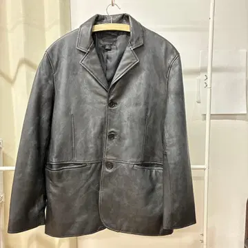 [천연 가죽] ZARA 빈티지 가공 가죽 테일러드 자켓